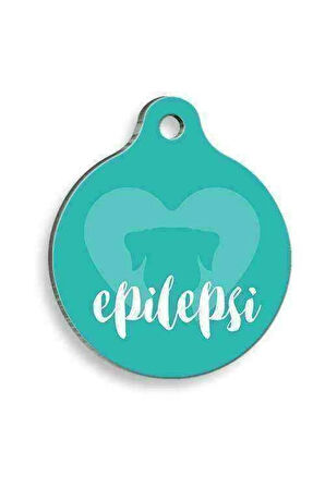 Epilepsi Köpek Mavi Yuvarlak Köpek Künyesi Large: 3,8 cm.