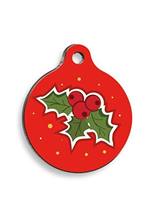 Christmas Serisi Berry Yuvarlak Kedi ve Köpek Künyesi Small: 2,5 cm.
