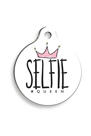 Selfie Queen Yuvarlak Kedi ve Köpek Künyesi Medium 3 cm