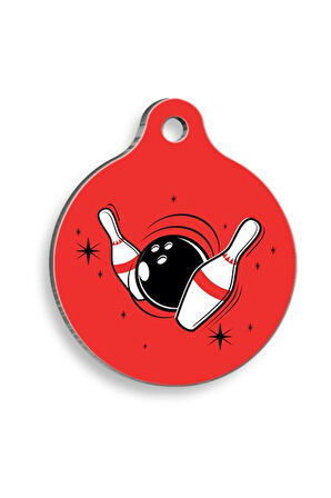 Bowling Yuvarlak Kedi ve Köpek Künyesi Large 3,8 cm