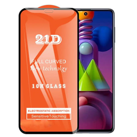 Samsung Galaxy M51 Uyumlu Ekran Koruyucu 21D Tam Kaplayan Kırılmaz Cam Kavisli