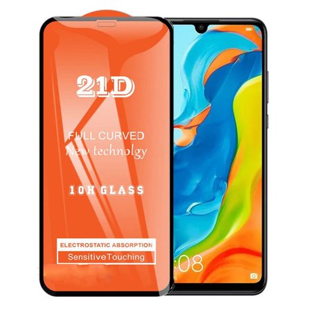 Huawei P30 Lite Uyumlu Ekran Koruyucu 21D Tam Kaplayan Kavisli
