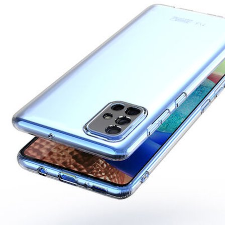 Samsung A71 İle Uyumlu Kılıf Şeffaf Silikon Kamera Korumalı 3D
