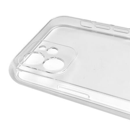 iPhone 12 Kılıf İle Uyumlu Şeffaf Silikon Kamera Korumalı 3D