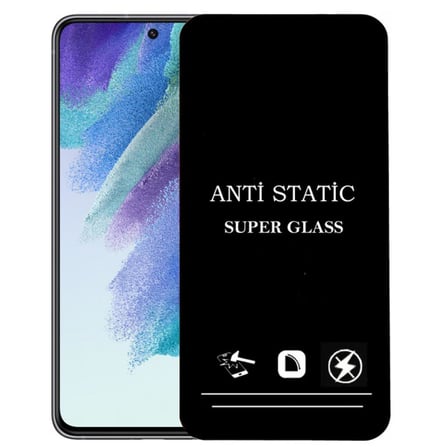 Samsung Galaxy S21 FE Uyumlu Anti Statik Ekran Koruyucu Toz Tutmayan Kırılmaz Cam