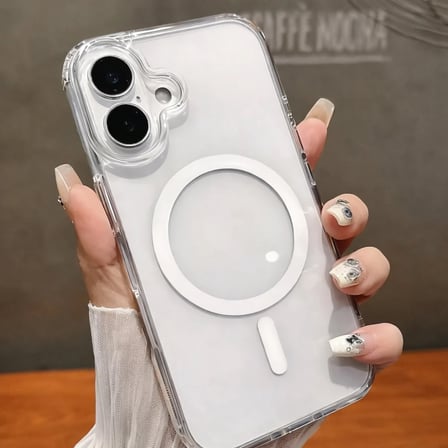iPhone 17 Uyumlu YUMUŞAK Magsafe Kablosuz Şarj Destekli Şeffaf Kılıf Kamera İçin Yükseltilmiş Çerçeve