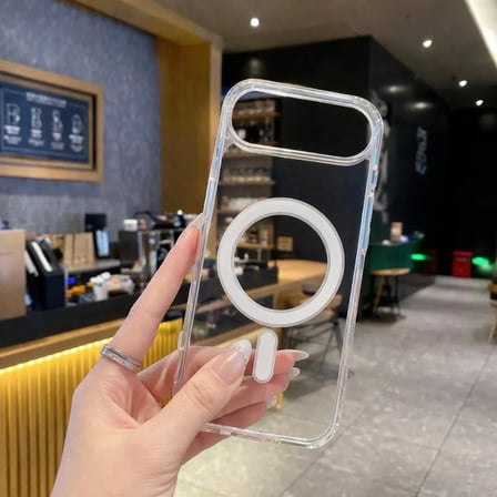 iPhone 17 Air İle Uyumlu YUMUŞAK Magsafe Kablosuz Şarj Destekli Şeffaf Kılıf Kamera İçin Yükseltilmiş Çerçeve