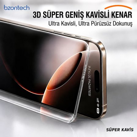 iPhone 17 Pro Max İle Uyumlu 300CC Yeni Nesil Çerçevesiz Tam Kaplayan Ekran Koruyucu Daraltma Yapmaz