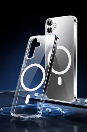 Samsung Galaxy S24 FE ile Uyumlu YUMUŞAK Magsafe Kablosuz Şarj Destekli Şeffaf Kılıf Kamera İçin Yükseltilmiş Çerçeve