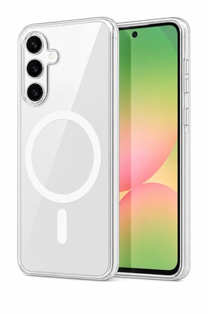 Samsung Galaxy S24 FE ile Uyumlu YUMUŞAK Magsafe Kablosuz Şarj Destekli Şeffaf Kılıf Kamera İçin Yükseltilmiş Çerçeve