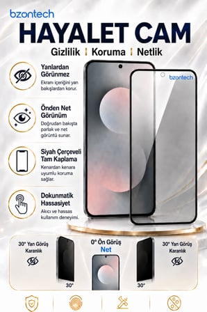 Samsung Galaxy S25 FE Uyumlu Hayalet Ekran Koruyucu Gizli Privacy