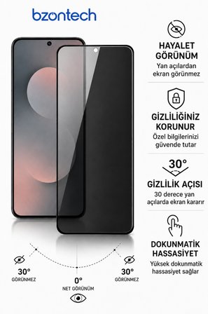 Samsung Galaxy S25 FE Uyumlu Hayalet Ekran Koruyucu Gizli Privacy