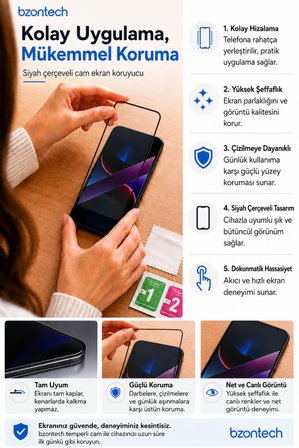 Poco X7 Pro Uyumlu Anti Statik Ekran Koruyucu Toz Tutmayan Kırılmaz Cam