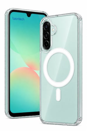 Samsung Galaxy A26 5G Uyumlu YUMUŞAK Magsafe Kablosuz Şarj Destekli Şeffaf Kılıf Kamera İçin Yükseltilmiş Çerçeve