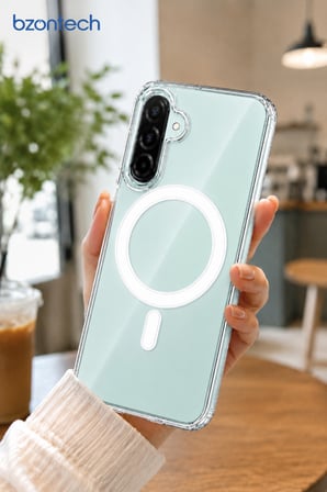 Samsung Galaxy A26 5G Uyumlu YUMUŞAK Magsafe Kablosuz Şarj Destekli Şeffaf Kılıf Kamera İçin Yükseltilmiş Çerçeve