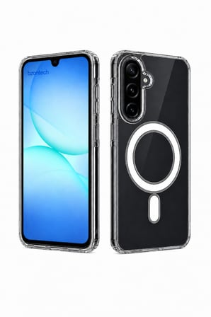 Samsung Galaxy A17 Uyumlu YUMUŞAK Magsafe Kablosuz Şarj Destekli Şeffaf Kılıf Kamera İçin Yükseltilmiş Çerçeve