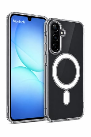 Samsung Galaxy A17 Uyumlu YUMUŞAK Magsafe Kablosuz Şarj Destekli Şeffaf Kılıf Kamera İçin Yükseltilmiş Çerçeve
