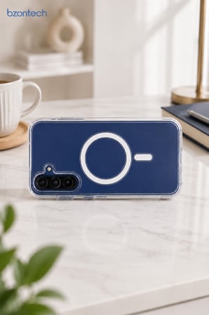 Samsung Galaxy A17 Uyumlu YUMUŞAK Magsafe Kablosuz Şarj Destekli Şeffaf Kılıf Kamera İçin Yükseltilmiş Çerçeve