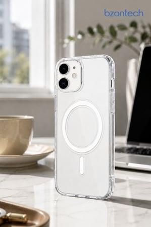 iPhone 11 Uyumlu YUMUŞAK Magsafe Kablosuz Şarj Destekli Şeffaf Kılıf Kamera İçin Yükseltilmiş Çerçeve