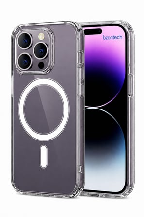iPhone 14 Pro Uyumlu YUMUŞAK Magsafe Kablosuz Şarj Destekli Şeffaf Kılıf Kamera İçin Yükseltilmiş Çerçeve