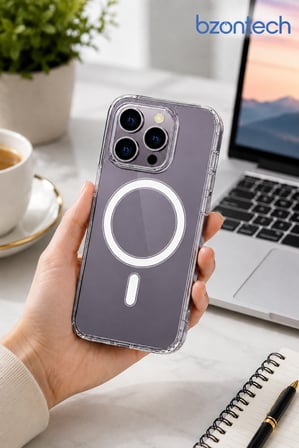 iPhone 14 Pro Max Uyumlu YUMUŞAK Magsafe Kablosuz Şarj Destekli Şeffaf Kılıf Kamera İçin Yükseltilmiş Çerçeve