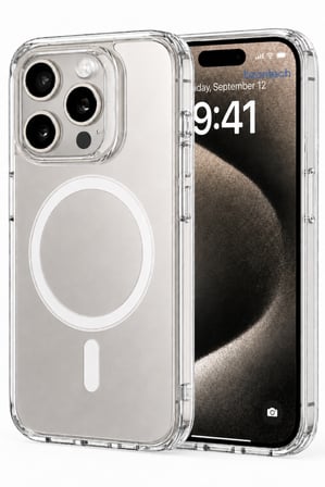 iPhone 15 Pro Max Uyumlu YUMUŞAK Magsafe Kablosuz Şarj Destekli Şeffaf Kılıf Kamera İçin Yükseltilmiş Çerçeve
