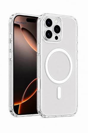 iPhone 16 Pro Uyumlu YUMUŞAK Magsafe Kablosuz Şarj Destekli Şeffaf Kılıf Kamera İçin Yükseltilmiş Çerçeve