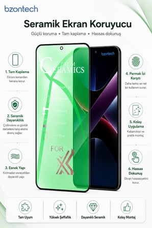 Poco X7 Pro Uyumlu Ekran Koruyucu 9D Seramik Nano Tam Kaplayan Kavisli