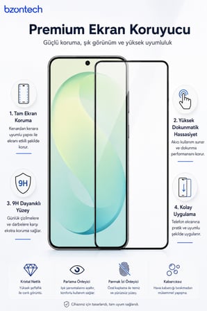 Samsung Galaxy S26 FE Uyumlu Anti Statik Ekran Koruyucu Toz Tutmayan Kırılmaz Cam