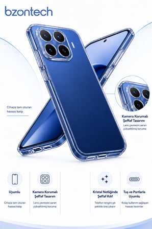 Xiaomi 17T Pro Uyumlu Kılıf Şeffaf Kamera Korumalı 3D