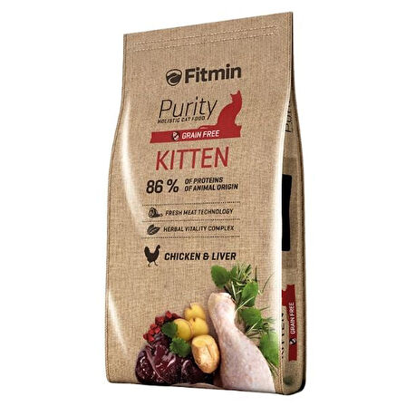 Fitmin Purity Kitten Tavuk ve Ciğerli Tahılsız Yavru Kedi Maması 1.5 Kg