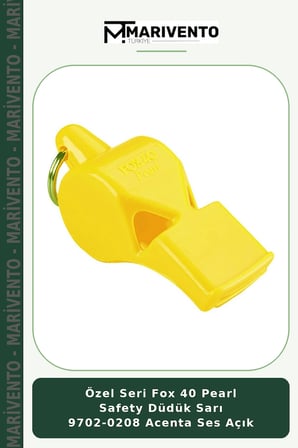 Özel Seri Fox 40 Pearl Safety Düdük Sarı 9702-0208 Acenta Ses Açık