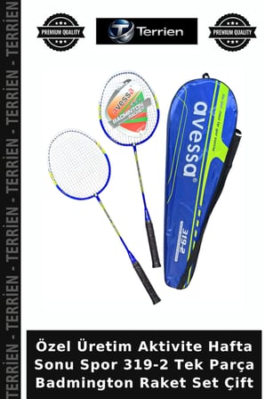 Özel Üretim Aktivite Hafta Sonu Spor 319-2 Tek Parça Badmington Raket Set Çift