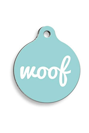 Mavi Woof Yuvarlak Köpek Künyesi Medium: 3 cm.