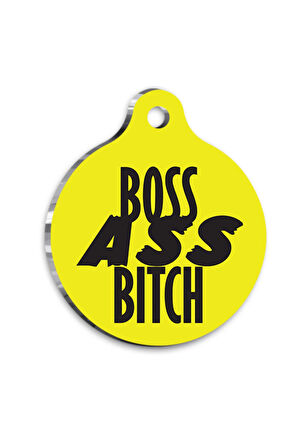 Boss B*tch Kedi köpek Künyesi XLarge 3,3 x 5 cm