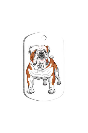 Bulldog Resimli Köpek Künyesi Large 2,9 x 5 cm