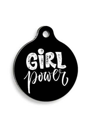 Girl Power Yuvarlak Kedi ve Köpek Künyesi Medium 3 cm