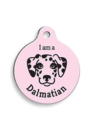 Pembe Dalmaçyalı Yuvarlak Köpek Künyesi