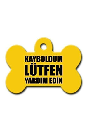 Kayboldum Lütfen Yardım Edin Kemik Köpek Künyesi XLarge