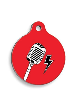 Mikrofon Yuvarlak Kedi ve Köpek Künyesi Small