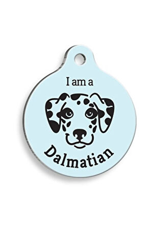 Mavi Dalmaçyalı Yuvarlak Köpek Künyesi
