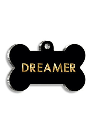 Dreamer Kemik Şekilli Köpek Künyesi Small 2,1 x 3,1 cm