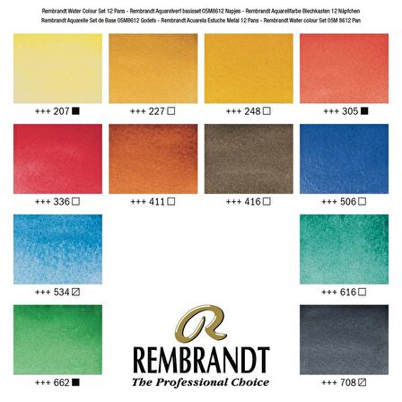 Rembrandt SULUBOYA TAKIMI 12'Lİ (METAL KUTU)