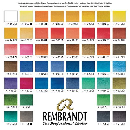 Rembrandt SULUBOYA TAKIMI 48'Lİ (METAL KUTU)