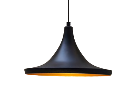 Mtlight Retro Metal Sarkıt Siyah Içi Sarı 36 Cm