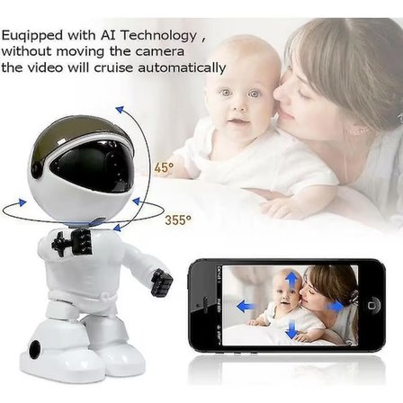 Robot Görünümlü Uyumlu Bebek Evcil Hayvan/Hırsız/Bakıcı Gözetleme Kamerası Gece Görüşü