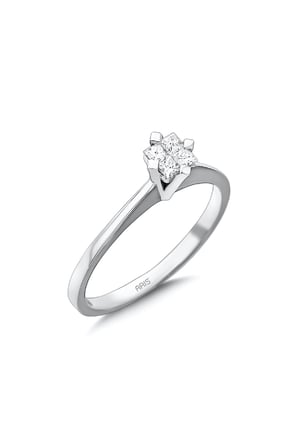 0.20 Karat Prenses Kesim Pırlanta Effect Tektaş Yüzük