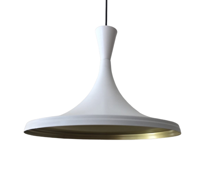 Retro Metal Sarkıt Avize Rustik Tekli Sarkıt Beyaz İçi Sarı 36 cm