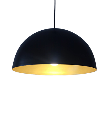 Retro Metal Sarkıt Avize Rustik Tekli Sarkıt Siyah İçi Sarı 40 cm