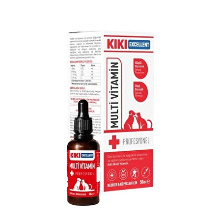 Kiki Excellent Multi Vitamin Bağışıklık Sistemi Destekleyici Kediler ve Köpekler için Şurup 50 Ml